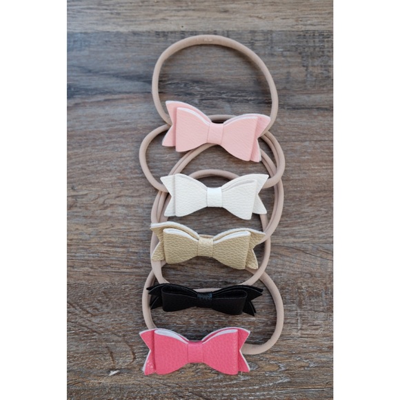 leather baby bows